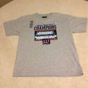 New York Giants Boys T-Shirt Superbowl XLVI Champions Youth Size Large New!